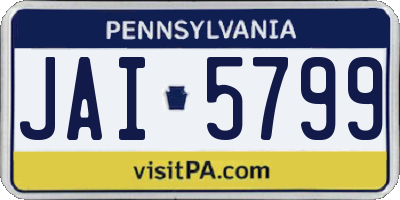 PA license plate JAI5799