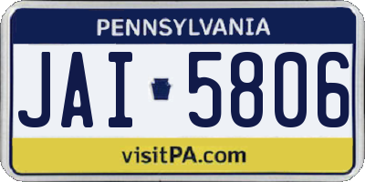 PA license plate JAI5806