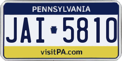 PA license plate JAI5810