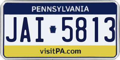 PA license plate JAI5813