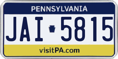 PA license plate JAI5815