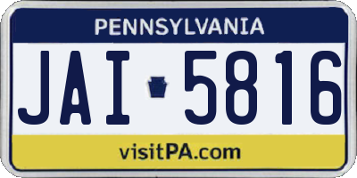 PA license plate JAI5816
