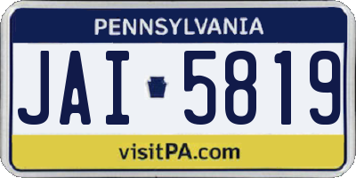 PA license plate JAI5819