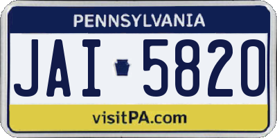 PA license plate JAI5820