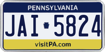 PA license plate JAI5824