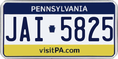 PA license plate JAI5825