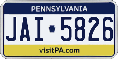 PA license plate JAI5826