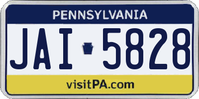 PA license plate JAI5828