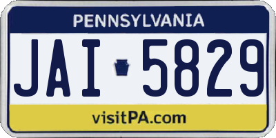 PA license plate JAI5829