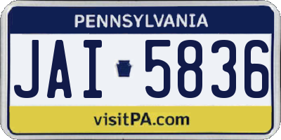 PA license plate JAI5836