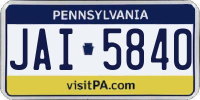 PA license plate JAI5840