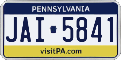 PA license plate JAI5841