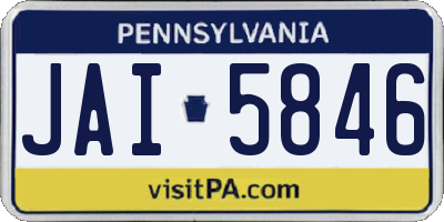 PA license plate JAI5846