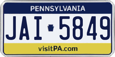PA license plate JAI5849