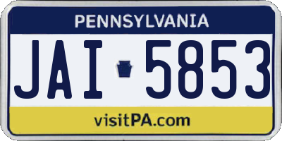 PA license plate JAI5853