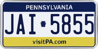 PA license plate JAI5855