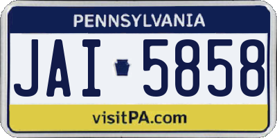 PA license plate JAI5858