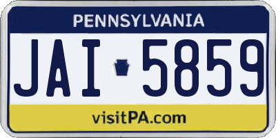 PA license plate JAI5859