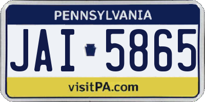 PA license plate JAI5865