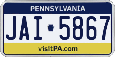 PA license plate JAI5867