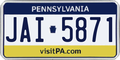 PA license plate JAI5871