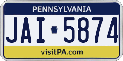 PA license plate JAI5874