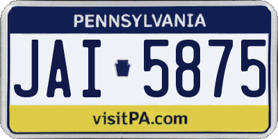 PA license plate JAI5875