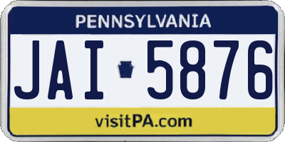 PA license plate JAI5876