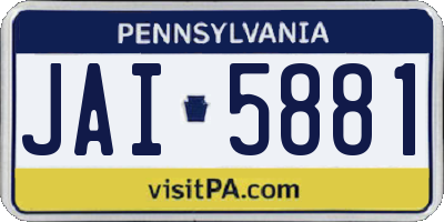 PA license plate JAI5881