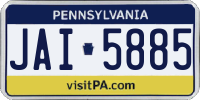 PA license plate JAI5885