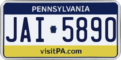 PA license plate JAI5890