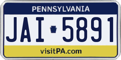 PA license plate JAI5891