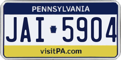PA license plate JAI5904