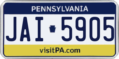 PA license plate JAI5905