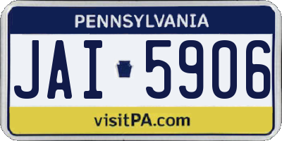 PA license plate JAI5906