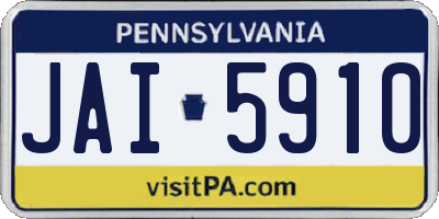 PA license plate JAI5910