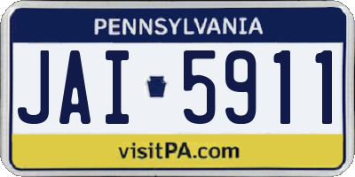 PA license plate JAI5911