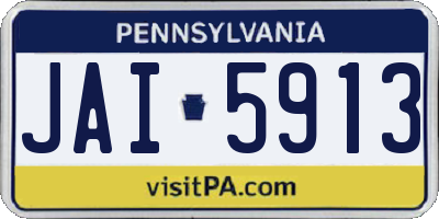 PA license plate JAI5913