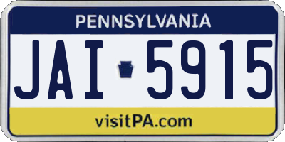 PA license plate JAI5915
