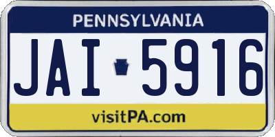 PA license plate JAI5916