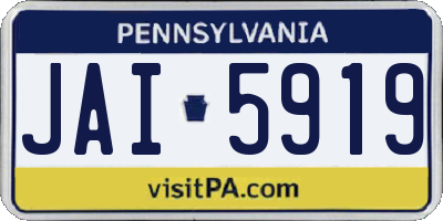PA license plate JAI5919