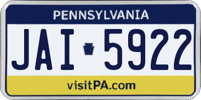 PA license plate JAI5922