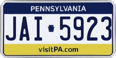 PA license plate JAI5923