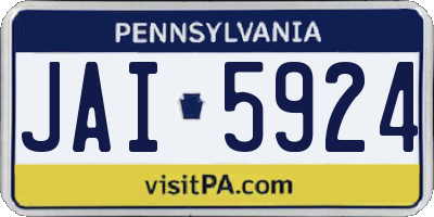 PA license plate JAI5924