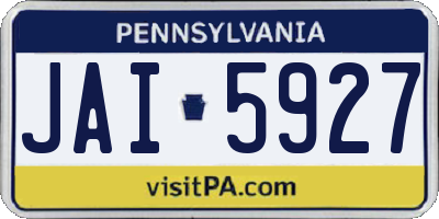 PA license plate JAI5927