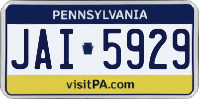 PA license plate JAI5929