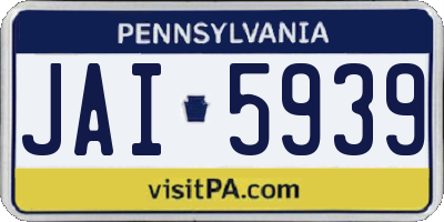 PA license plate JAI5939