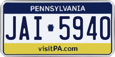 PA license plate JAI5940