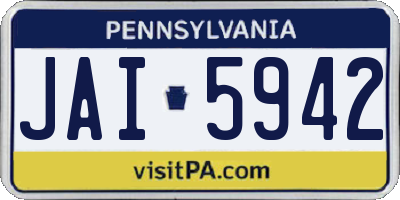PA license plate JAI5942
