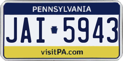PA license plate JAI5943